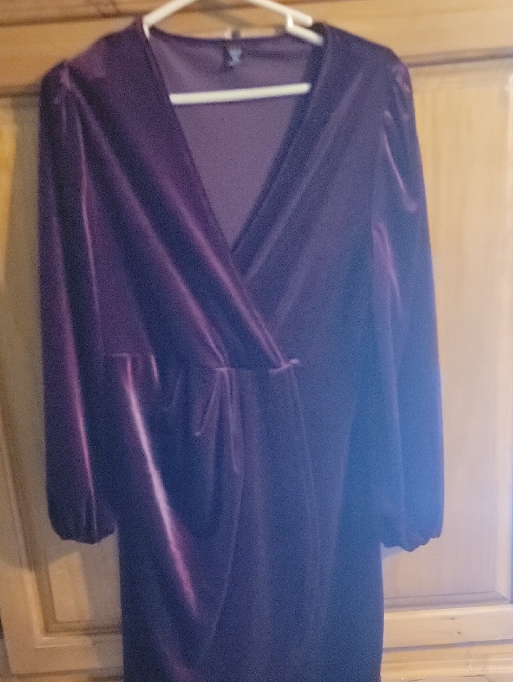 SHEIN Plum Velvety Wrap Dress
